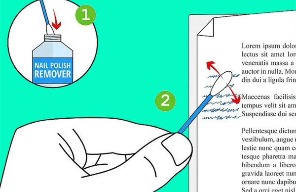 Dùng nước rửa móng tay để tẩy mực in