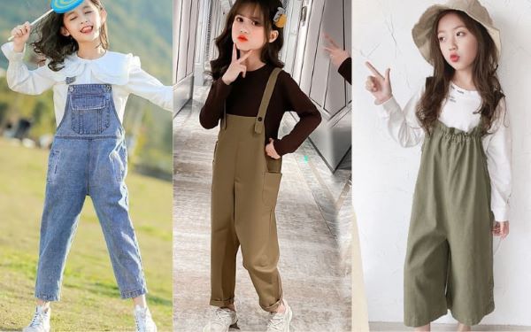 Áo thun phối với jumpsuit cũng là một cách phối đồ đẹp cho bé gái