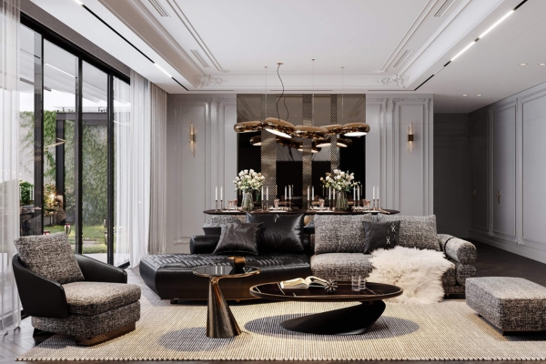 Thiết kế phòng khách với phong cách tinh tế và sang trọng 