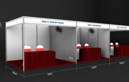 Các kích thước gian hàng tiêu chuẩn phổ biến hiện nay